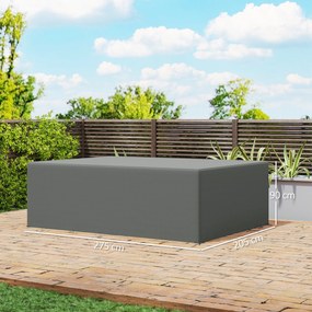 Capa para mobiliário de jardim, capa impermeável, à prova de vento e com proteção UV para conjunto de jardim, 275 x 205 x 90 cm, cinzenta