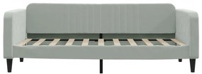 Sofá-cama 90x190 cm veludo cinzento-claro