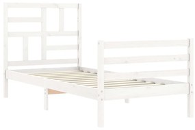 Estrutura de cama com cabeceira 90x200 cm madeira maciça