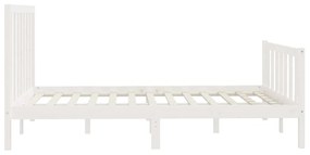 Estrutura de cama 140x200 cm madeira maciça branco