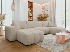 Sofá de canto Comfivo Laurus II, Cama com arrumação, 312x145x82cm, 124 kg, Pernas: Plástico