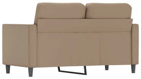 Sofá de 2 lugares 120 cm couro artificial cor cappuccino