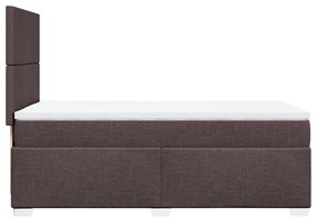 Cama com molas/colchão 90x190 cm tecido castanho-escuro