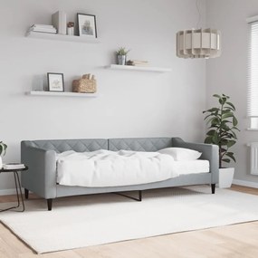 vidaXL Sofá-cama com colchão 80x200 cm tecido cinzento-claro