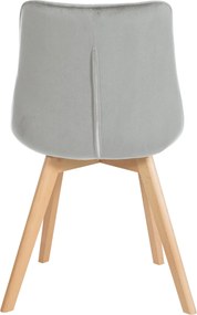 Conjunto de 2 cadeiras Brook Veludo cinzento