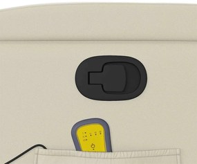 Poltrona de massagens reclinável couro artificial cor creme