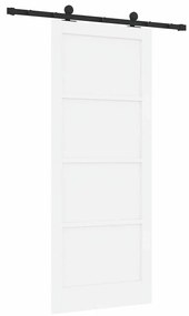Porta Deslizante com Conjunto de Ferragens 'ORKDAL'Branco em Madeira S