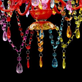 Lustre multicolor com 5 bulbos