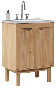 vidaXL Armário de lavatório p/ WC OTTA 59x40x80 cm pinho maciço