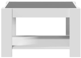 Mesa de centro c/ LEDs 73x53x45 cm derivados de madeira branco