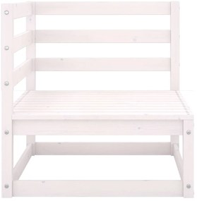 Sofás de canto para jardim 2 pcs madeira de pinho maciça branco