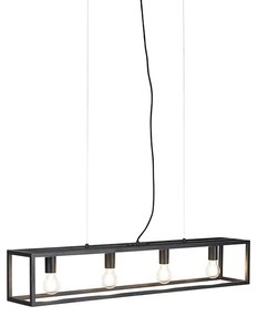 Candeeiro de suspensão industrial preto - Cage 4 Industrial