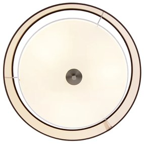 Moderna luminária de teto marrom com branco 50 cm 3 luzes - Drum Duo Moderno