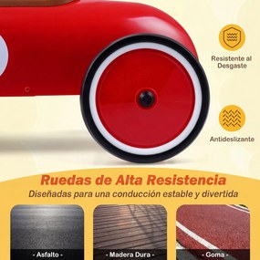 Carrinho de Passeio Infantil Vintage, 75 x 39 x 40 cm, Ângulo de Direção Limitado a 50°, Vermelho