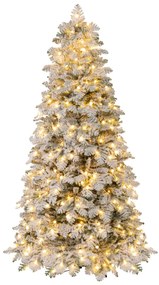 Árvore de Natal artificial com neve artificial, 210 cm, com 160 bolinhas brilhantes, luzes LED (DECORAÇÕES NÃO INCLUIDAS), 806 pontas de ramos, 8 modo