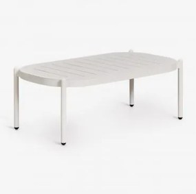 Mesa De Centro Retangular Para Jardim 95x55 Cm Em Alumínio Duroli Branco Glacial - Sklum