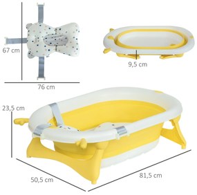 HOMCOM Banheira para Bebé Recém Nascido até 3 Anos Dobrável 30 Litros