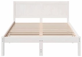 Estrutura de Cama Branca de Madeira de Pinho Branca