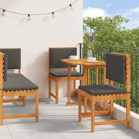 Conjunto de Jantar para o Jardim de 5 Peças vidaXL com Almofadas em Madeira de Acácia