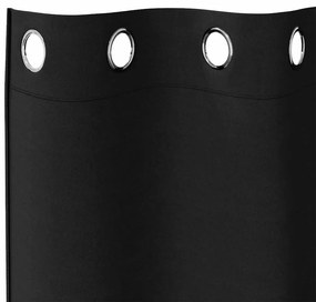 Cortinas com cortinas 2 pcs Preto 260 x 140 cm Poliéster