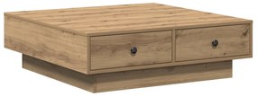 Mesa de Centro Carvalho Artesanal Folheado, MDF 90 x 90 x 28 cm