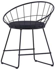 Cadeiras jantar c/ assentos em couro artificial 4 pcs aço preto