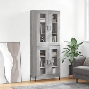Armário alto 69,5x34x180 cm derivados de madeira sonoma cinza
