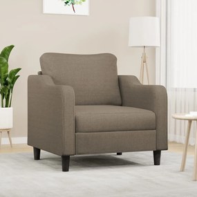 vidaXL Poltrona tecido 60 cm cinzento-acastanhado
