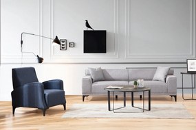 Sofá de 3 Lugares Petra – Cinzento Claro – 215x87x86 cm