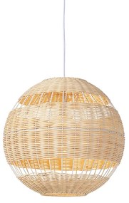 Candeeiro de suspensão rústico em vime - Rattan Art Deco