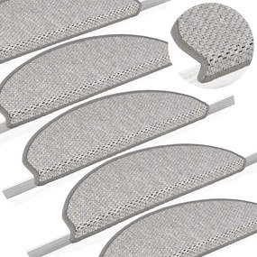 Tapetes escada adesivos aspeto sisal 30 pcs 65x21x4cm platina