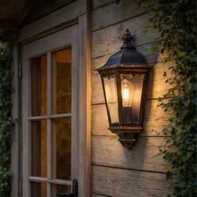 Lanterna de Parede Exterior Clássica Ouro Antigo IP44 - Havana Half