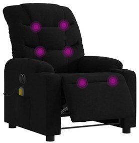 Poltrona reclinável de massagens elétrica tecido preto