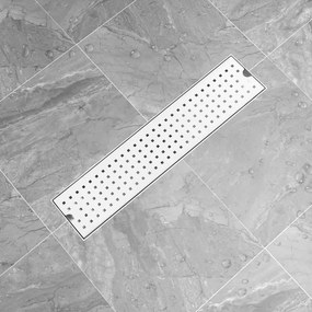 VidaXL Dreno de chuveiro com pontos 53x14 cm aço inoxidável