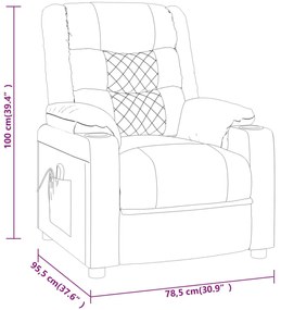 Cadeira de massagens couro artificial cinzento