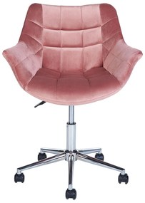 Cadeira de escritório em veludo rosa LABELLE Beliani