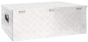 Caixa de arrumação 100x55x37 cm alumínio prateado