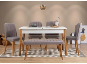 Conjunto de Mesa de Jantar Extensível e Cadeiras Santiago – Pinho Atlâ