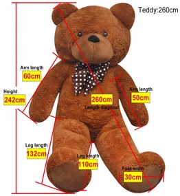 Urso de peluche 242 cm castanho