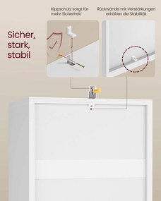 Estante com 4 prateleiras 24 x 30 x 106 cm Branca