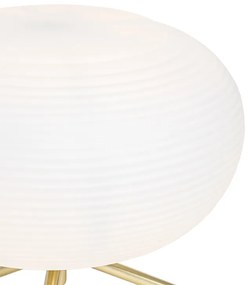 Candeeiro de mesa design ouro 33 cm com vidro opala - Hero Design