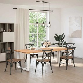 Pés para mesa de jantar em forma de T, 2 peças, branco, 100x35x(72-73)