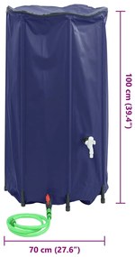 Depósito de água dobrável com torneira 380 L PVC