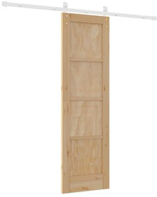 Porta Deslizante vidaXL com Conjunto de Ferragens 61x198,5 cm Madeira
