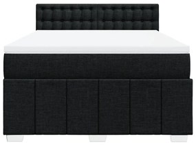 Cama com molas/colchão 140x200 cm tecido preto