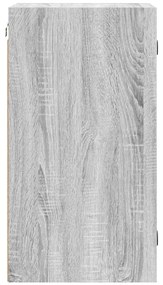 Armário de parede c/ portas de vidro 35x37x68,5 cm cinza sonoma