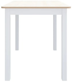 Mesa jantar 114x71x75cm madeira seringueira branco e castanho