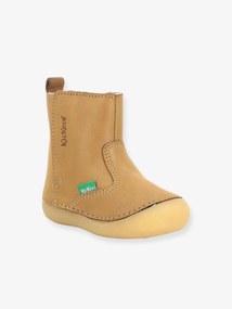 Botas em pele para bebé, Socool Cho da KICKERS®, especial primeiros passos bege claro liso