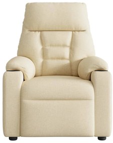 Poltrona de massagens reclinável tecido cor creme