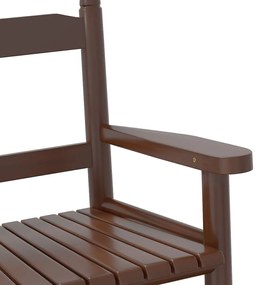 Cadeira de baloiço infantil madeira de álamo maciça castanho